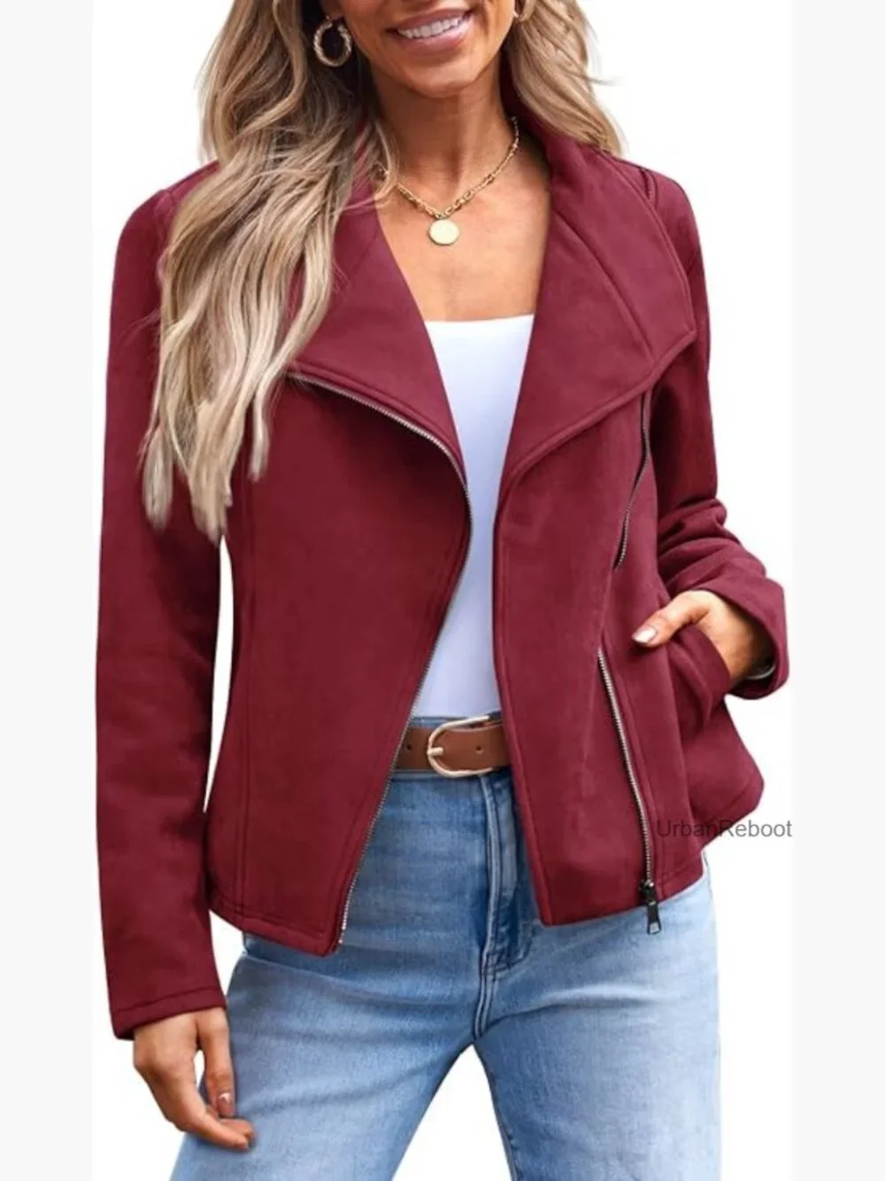 Faux Suede Leather Jacket Buttery Soft Lightweight Fall Coat